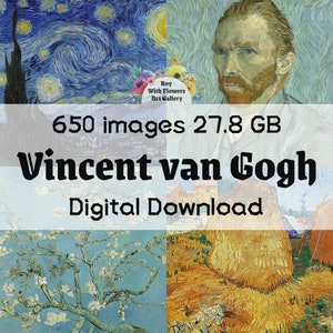 650 digital images of Vincent Van Gogh paintings, people landscape still life material