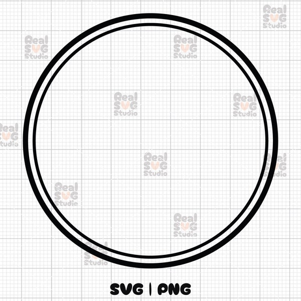 Double Circle Frame SVG PNG | Digital Download | Double Circle Shape Svg | Double Circle Png | Double Circle Cut File Cricut & Silhouette