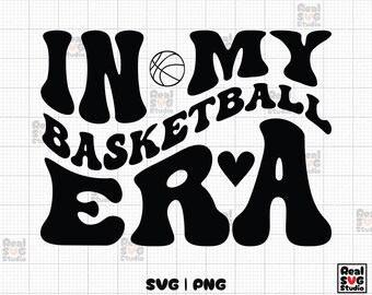 In My Basketball Era SVG PNG: Retro Groovy Wavy Cut File