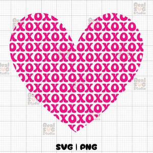 PNG Svg XOXO |  Sublimation cardiaque XOXO | Svg de chemises de la Saint-Valentin | amour Svg | Bonjour la Saint-Valentin | Mignon XOXO Saint-Valentin coeur Svg