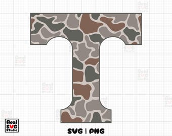 Camo Tennessee Power T Svg Png : Camouflage T Letter Sublimation Design (Digital Download)