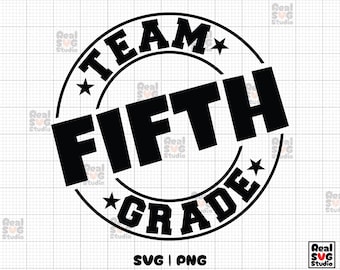 Team Fifth Grade SVG PNG: Back To School Shirt Design