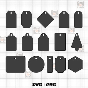 Tag SVG / Pacchetto SVG di etichette regalo di Natale / Modello di etichette / Etichetta del prezzo / Etichetta in tessuto Svg Png / File di taglio per etichette fatte a mano per Cricut e Silhouette