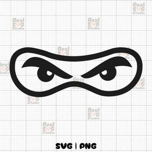 Ninja-ogen SVG | Ninja masker silhouet Svg | Ninja-ogen, png-bestand | Verjaardag ninja-ogen afdrukbaar | Speelgoedfiguur | Gezicht met gemaskerde ogen | Cricut-bestand