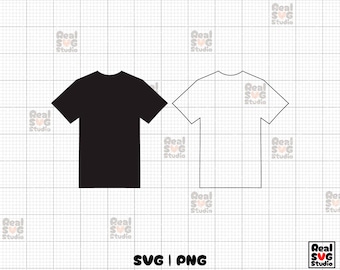 T-shirt Template SVG: Solid & Outline Tee Vector (Digital Download)