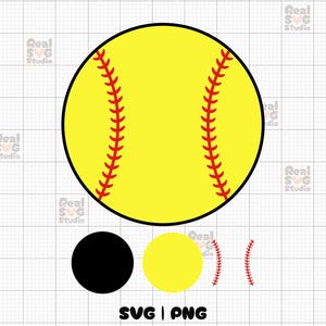 Softball SVG PNG Files Instant Download | Ball Svg | Sport Softball Mom | Softball Silhouette Cut Files | Baseball SVG | Baseball Cut File