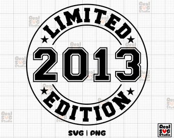 Limited Edition 2013 Birthday SVG PNG: 11th Birthday Cut Files