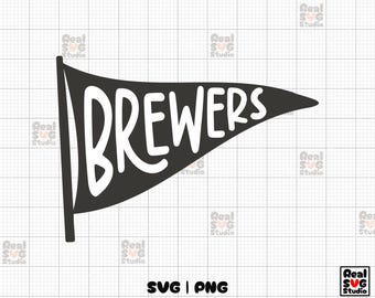 Brewers Team Pennant SVG PNG: Sports Tees Cut File (Digital Download)
