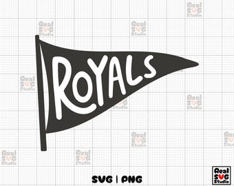 Royals Team Pennant SVG PNG: Sports Cut File (Digital Download)