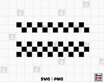 Checkered Borders: Racing Stripes SVG, PNG (Digital Download)