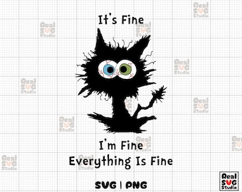 Electrocuted Cat SVG: Funny Sublimation Design (PNG, SVG)