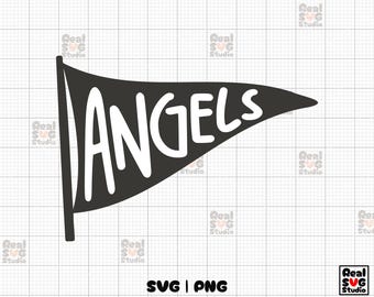 Angels Team Pennant SVG PNG: Sports Tees Cut File (Digital Download)