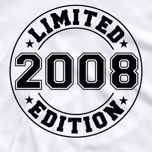 Limitierte Auflage 2008 SVG, PNG | Geburtstags-Svg | Est 2008 Shirt | Geburtstag Png | 2008 Postkarte | 2008 Png | 16. Geburtstags-Svg | 2008 Schnittdateien