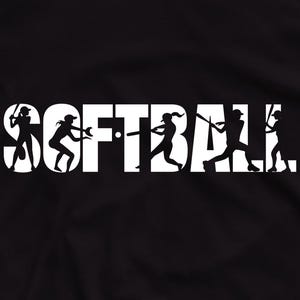 Softball Silhouette SVG Instant Download | Softball Text and Player Silhouette PNG | Sport Softball Mom Shirt Svg | Cut Files for Cricut