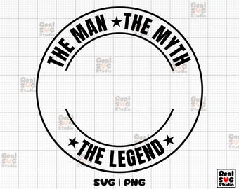 Blank Template The Man The Myth The Legend SVG PNG | Grandpa Svg | Dad Blank Frame Svg | Papa Blank Template Png | Birthday Cricut Cut File