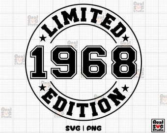 Limited Edition 1968 Birthday Design (SVG, PNG)
