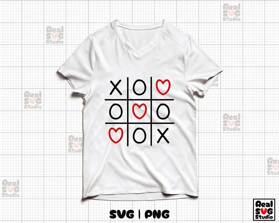 XOXO Valentines Day Svg Png | Tic Tac Toe Valentines Shirt Design ...