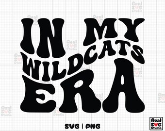 Wildcats Era SVG: Retro Groovy School Spirit Shirt Design (Digital Download)
