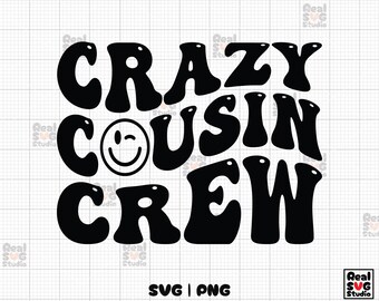 Retro Cousin Crew SVG: Family Matching Shirt Design (Digital Download