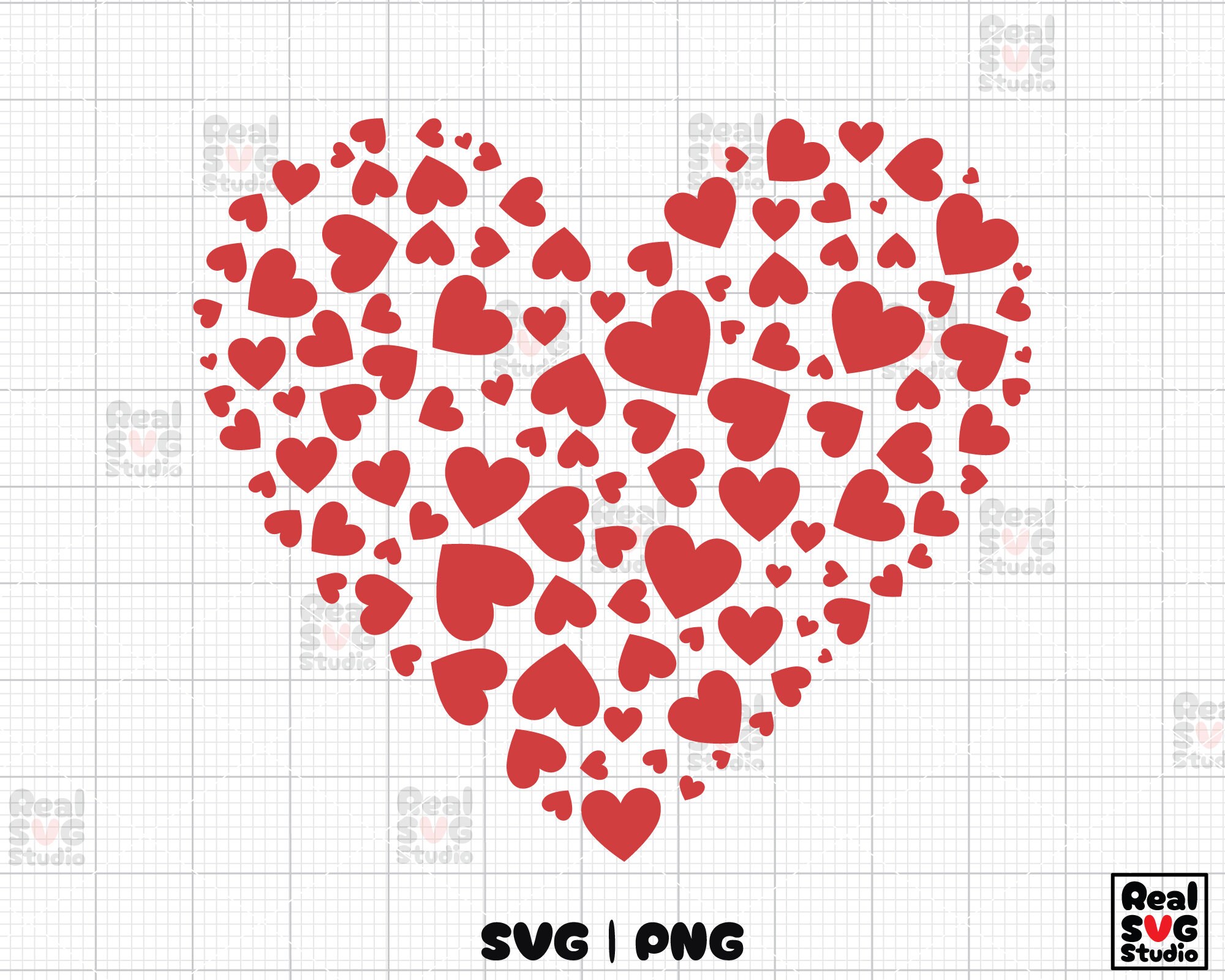 Heart SVG Cut File: Love Hearts Clipart (digital Download) - Etsy