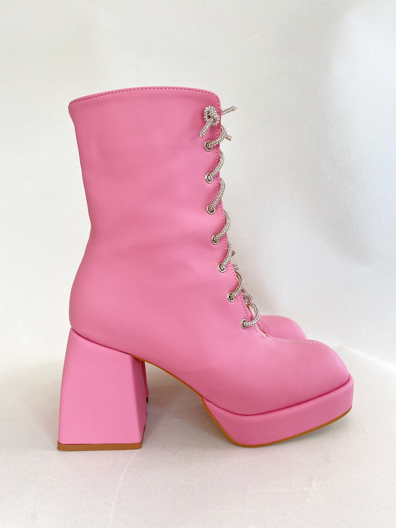 Watercolor Pink Womens Leather Boots main image 0