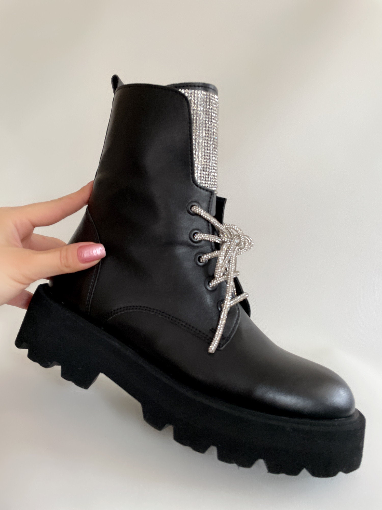 women's black biker boots