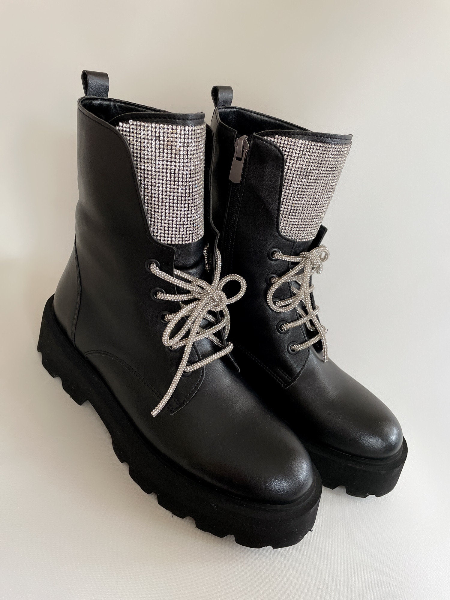 women's black biker boots