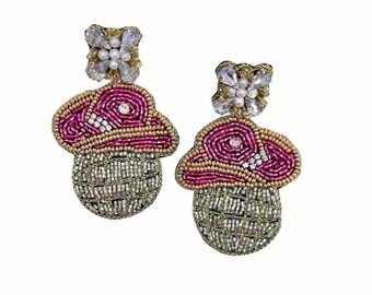 NEW! Disco Cowgirl Beaded Earrings/ Rhinestone and Beaded Disco Cowgirl Earrings/Seed Bead Earrings