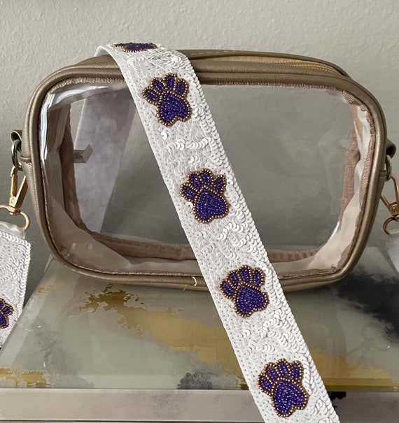 Purple and Gold purse strap