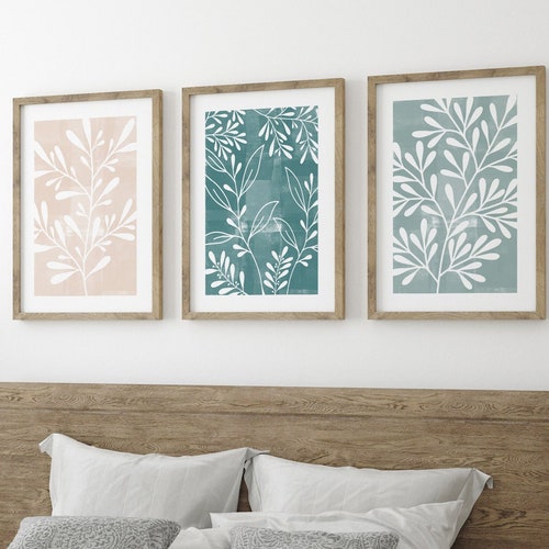 3pc Beach House Art Beach House Wall Decor Teal Wall Art Etsy