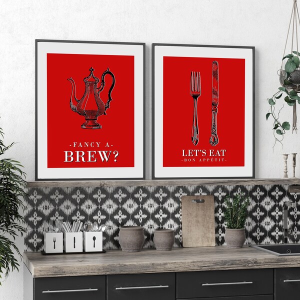 Red Kitchen Decor - Etsy
