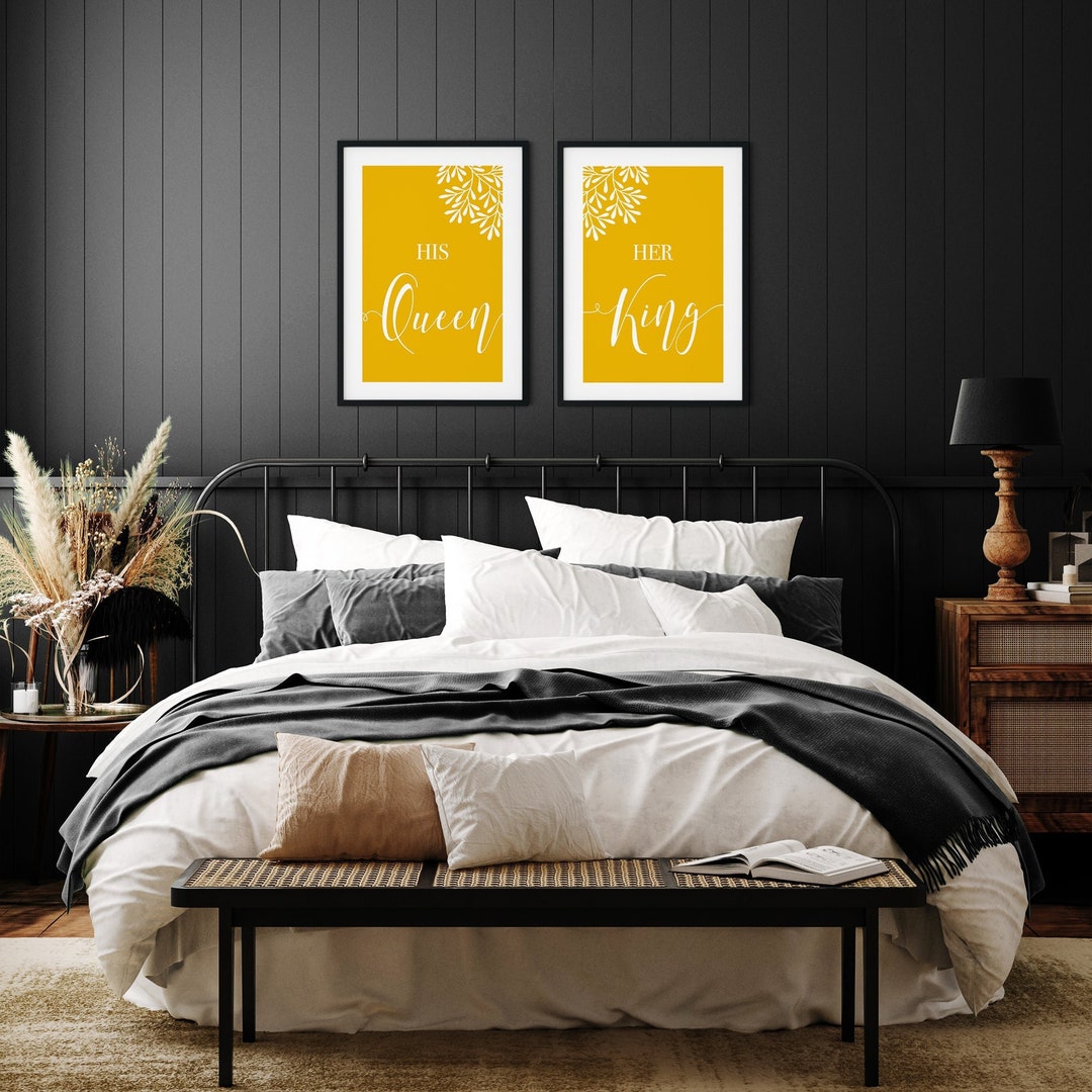 Black and yellow bedroom decor deals
