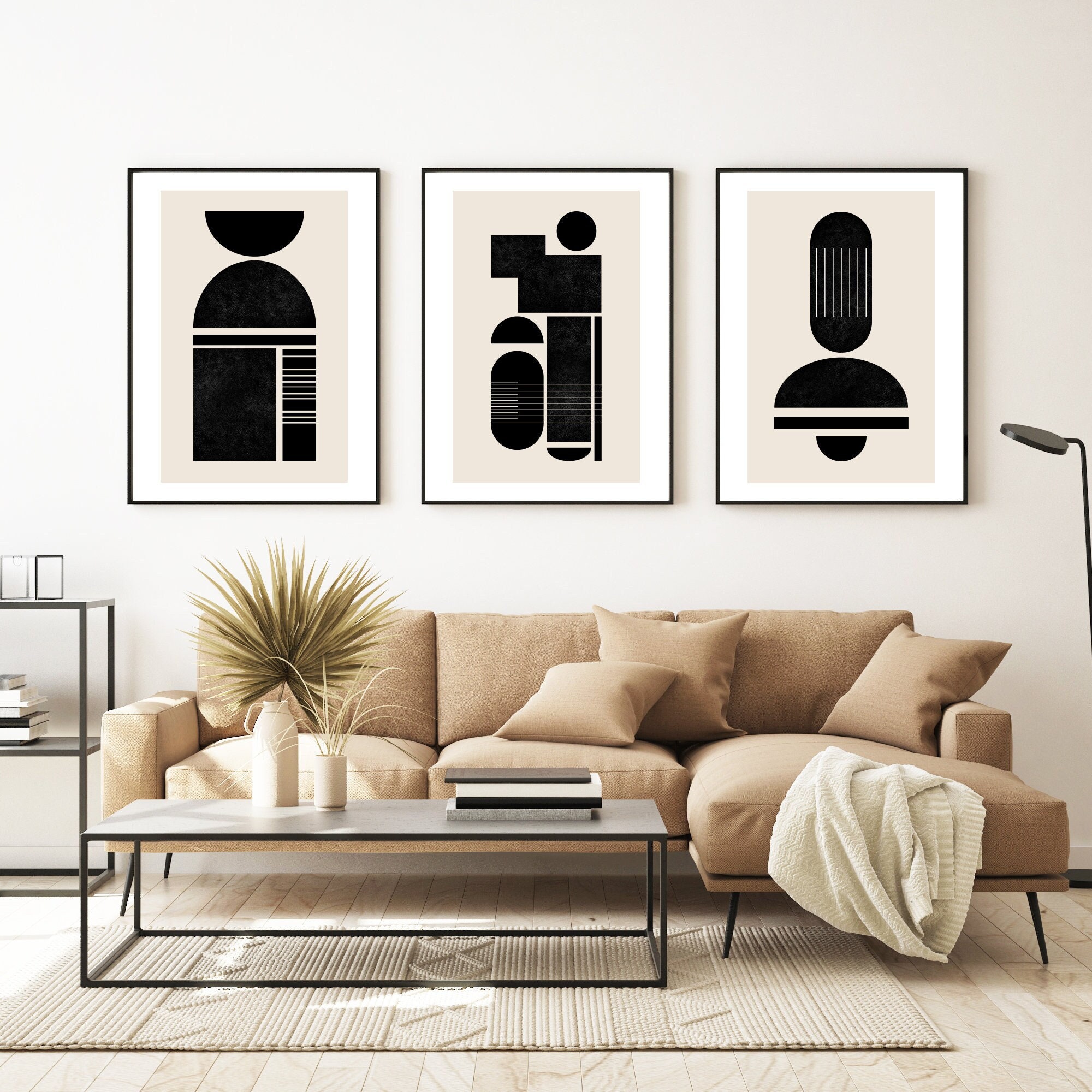 Black and Beige Wall Art Beige Living Room Decor Printable