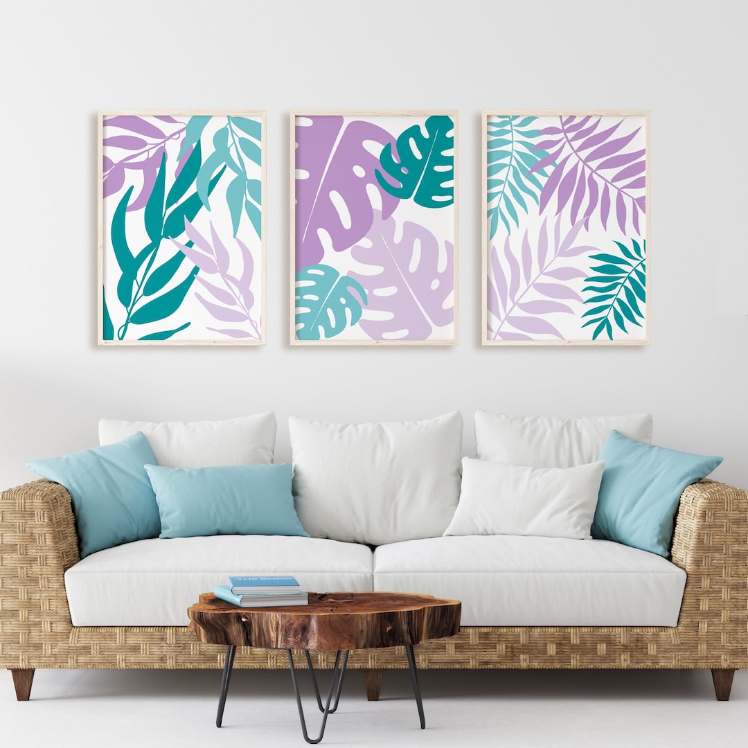 Teal and Purple Wall Art Purple and Teal Wall Decor Lilac Etsy