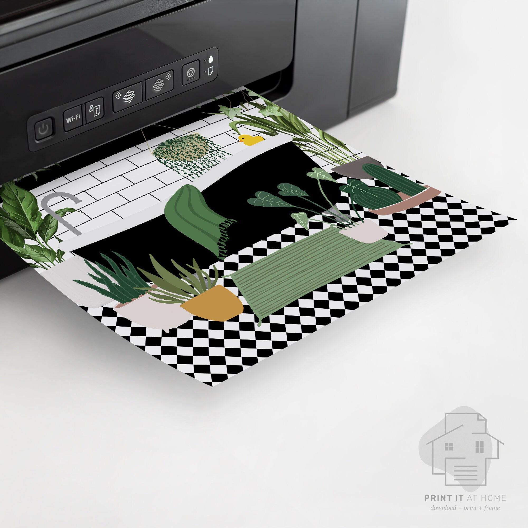 Bathroom Printables Bathroom Plant Print Green Bathroom - Etsy