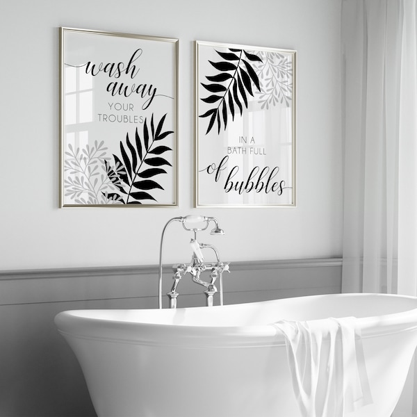 Black Bathroom Art Etsy