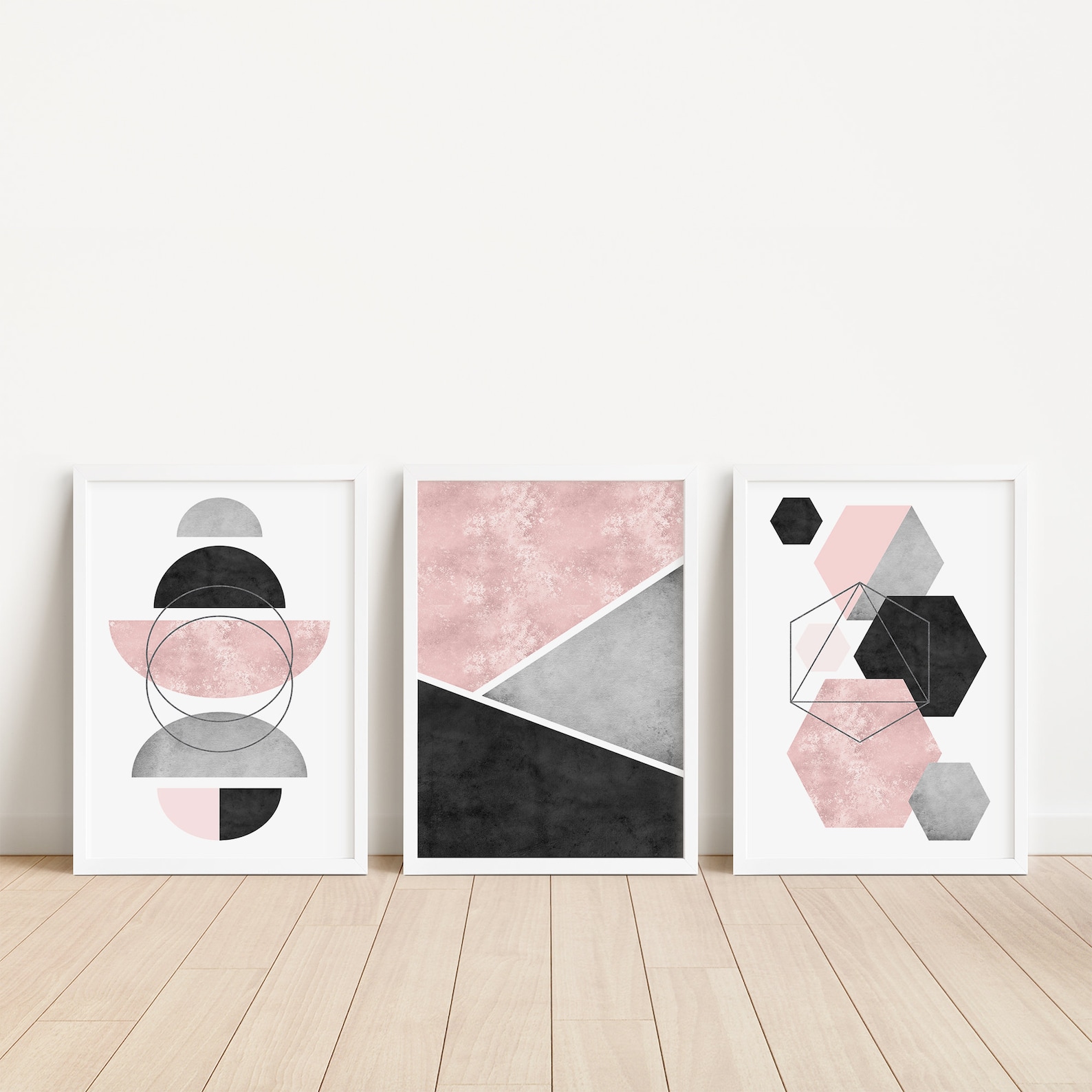 Blush Pink and Grey Wall Art Pink Wall Art Grey and Pink - Etsy
