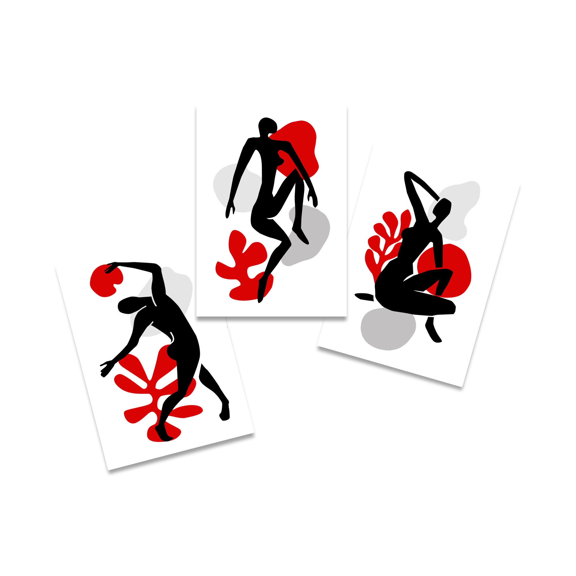 3pc Red and Black Art Prints Printable Wall Art Red Wall - Etsy