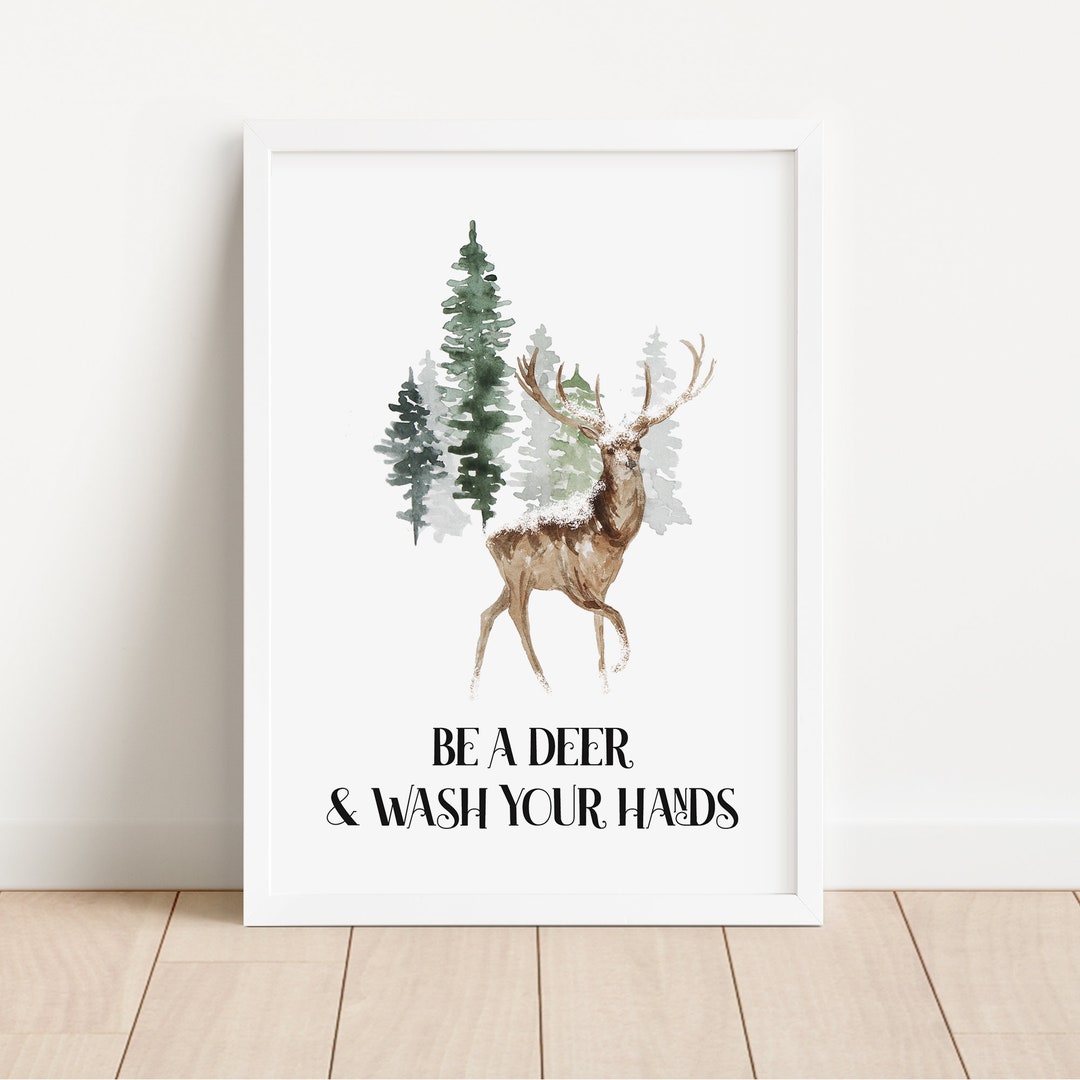 Christmas Bathroom Decor, Funny Christmas Bathroom Sign, Be a Deer and