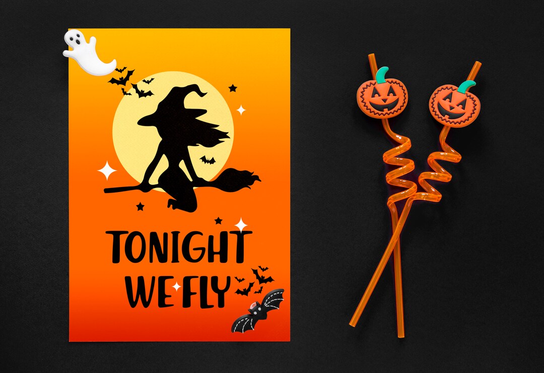 Tonight We Fly, Halloween Table Signs, Halloween Table Decor, Halloween
