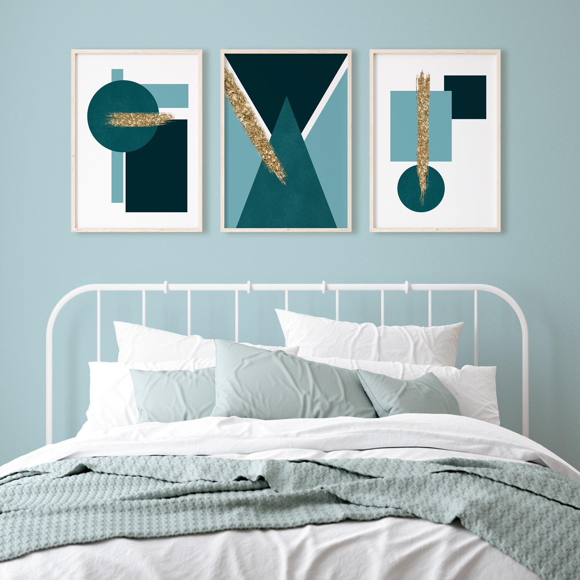 Teal and Gold Wall Art Teal and Gold Prints Teal Wall Art Etsy UK