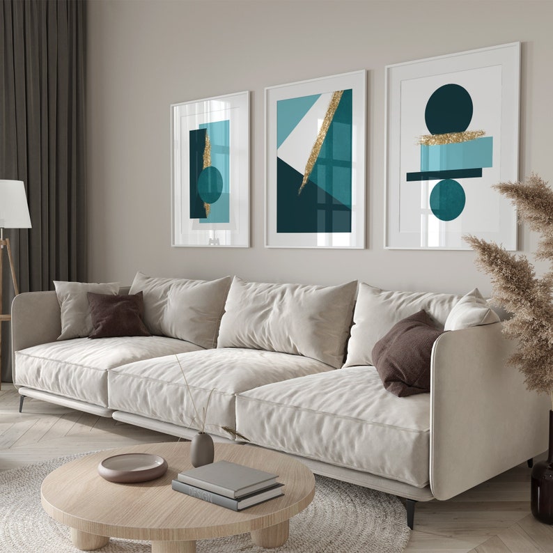 Teal and Gold Wall Art Teal Wall Art Teal and Gold Prints Etsy