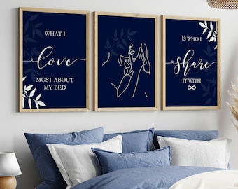 Blue Bedroom Prints, Blue Bedroom Decor, Blue Bedroom Wall Art, Blue Wall Art, Over the bed wall decor, Over the bed sign, Bedroom Art