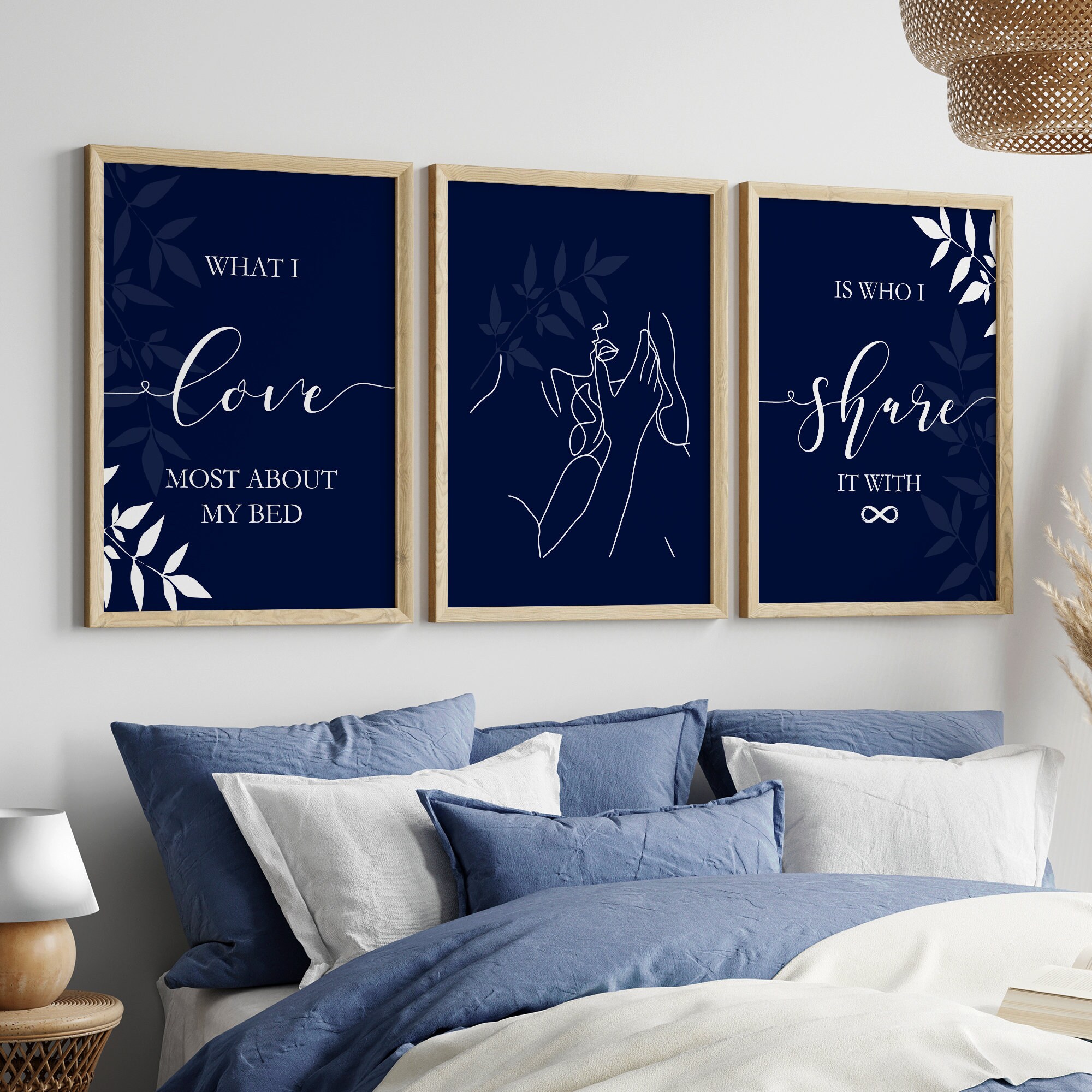 Blue wall art for bedroom deals