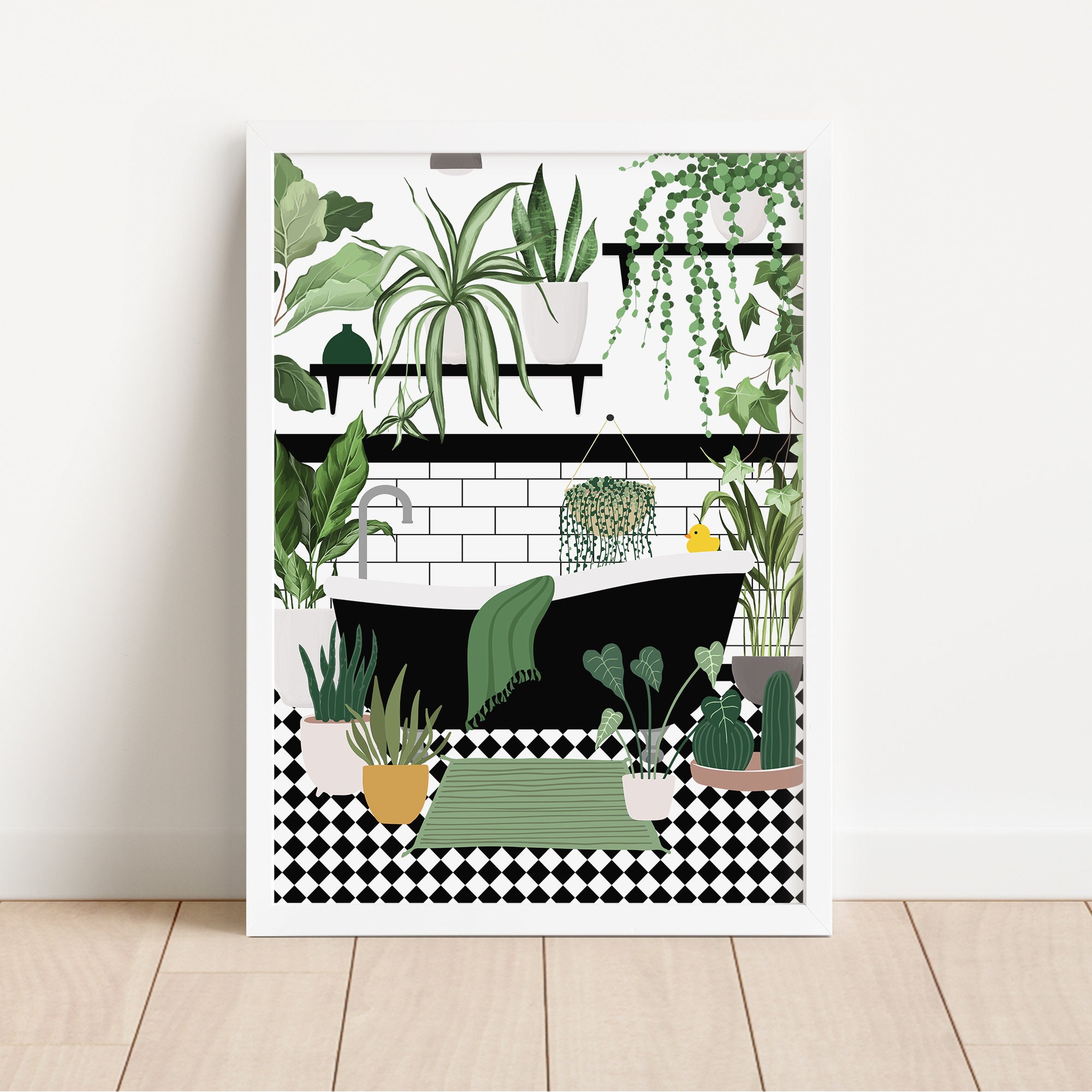 Bathroom Printables Bathroom Plant Print Green Bathroom - Etsy