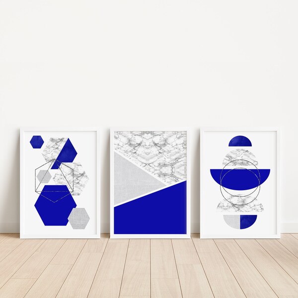 Royal Blue Wall Art Etsy