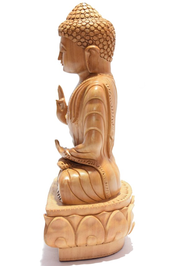Wooden Handcrafted Buddha Statue Beautifully crafted 6 Inches Gautam Buddha Statue