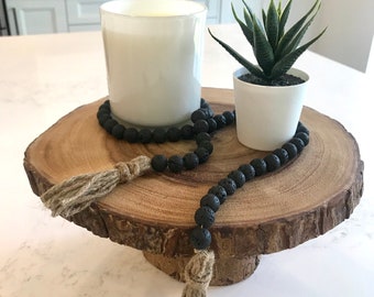 Black Lava Stone Decor Beads