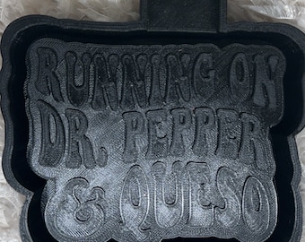 Running on Dr Pepper and Queso Freshie Mold, Silcone Mold for Car Freshies, Molds for Aroma Beads, Candles, and Soaps, Freshie Supplies