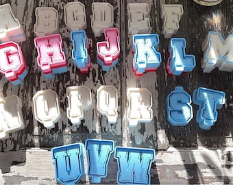Alphabet Letters Freshie Vent Clips  Silcone Mold for Car Freshies, Molds for Aroma Beads, Candles, and Soaps, Freshie Supplies